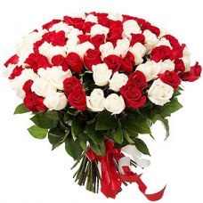 Red N White Roses Premium Bouquet